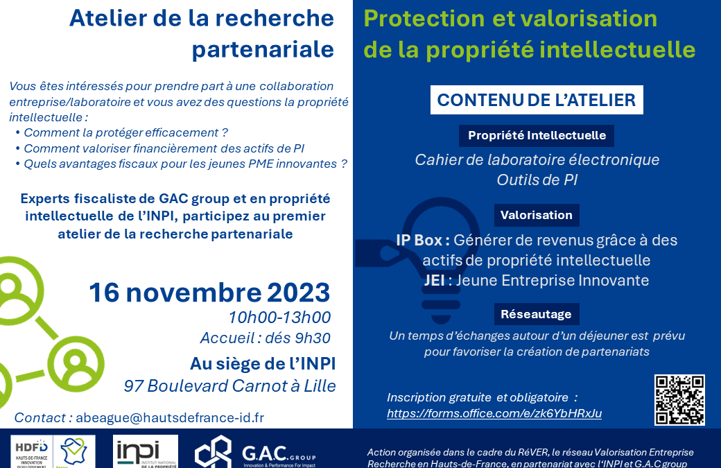 Atelier protection et valorisation de la propriété intellectuelle