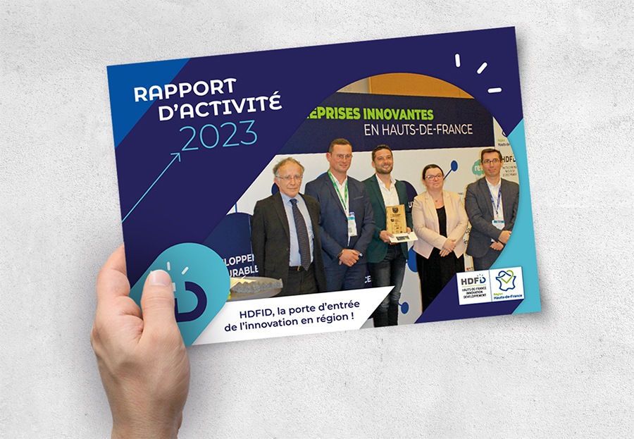 Visuel de la couverture du rapport d'activité 2023 de HDFID